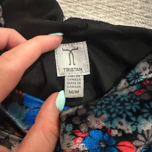 Tristan Blue and Black Cowl Neck Camisole - Picture 2 of 3